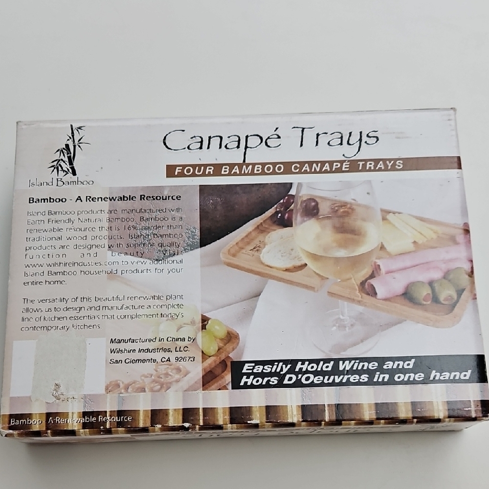 Canapé Trays - Natural Bamboo - Picture 3 of 4